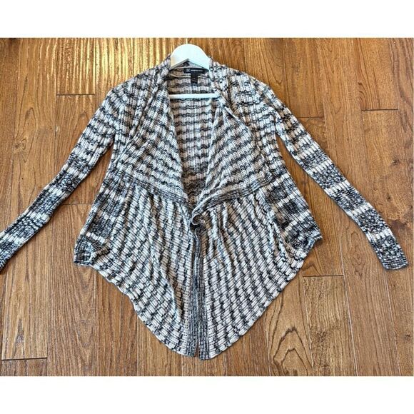 INC International concepts open knit striped draped cardigan sweater m - Picture 7 of 8